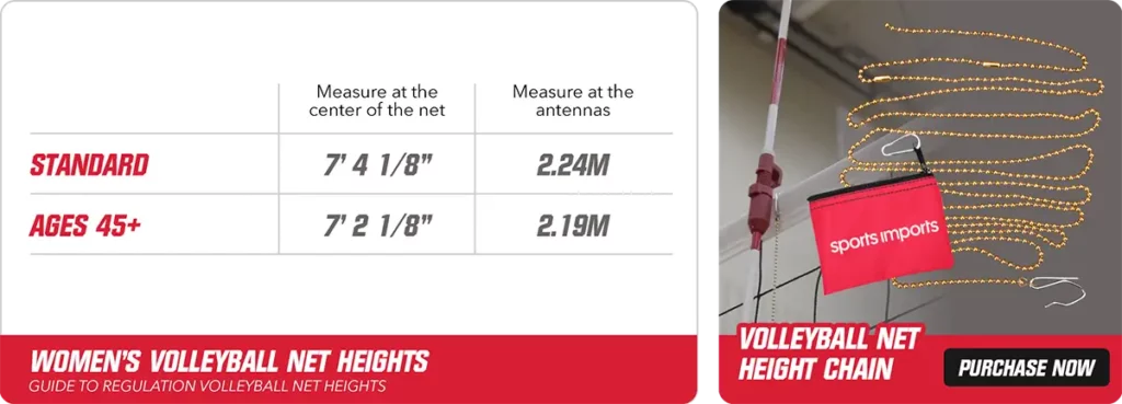 Women’s Volleyball Net Heights